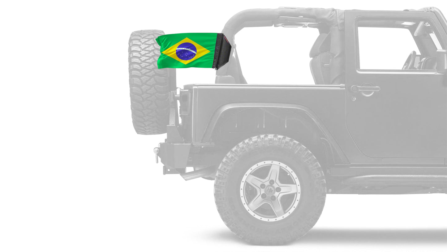 Brazil 12"x18" Forever Wave Flag for Jeep Wrangler LJ 2003-2006