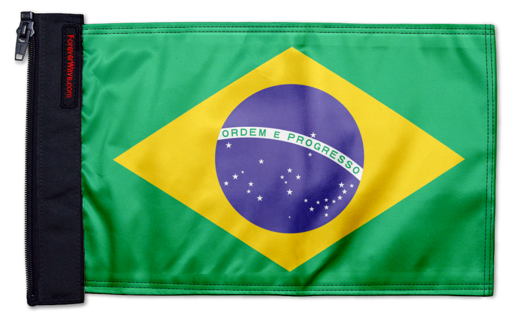 Brazil 12"x18" Forever Wave Flag for Jeep Wrangler LJ 2003-2006