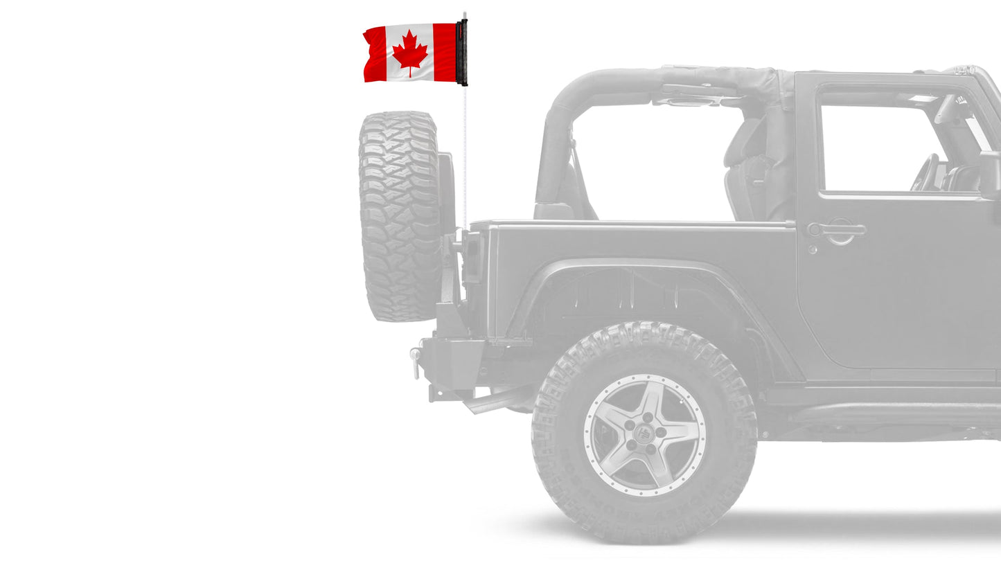 Canada 12"x18" Forever Wave Flag for Jeep Wrangler JL 2-Door 2018-Present