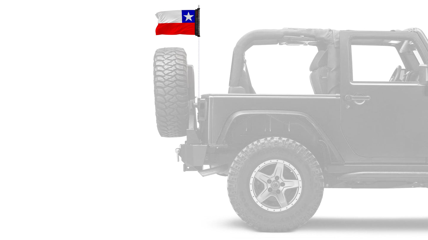 Chile 12"x18" Forever Wave Flag for Jeep Wrangler YJ 1986-1995