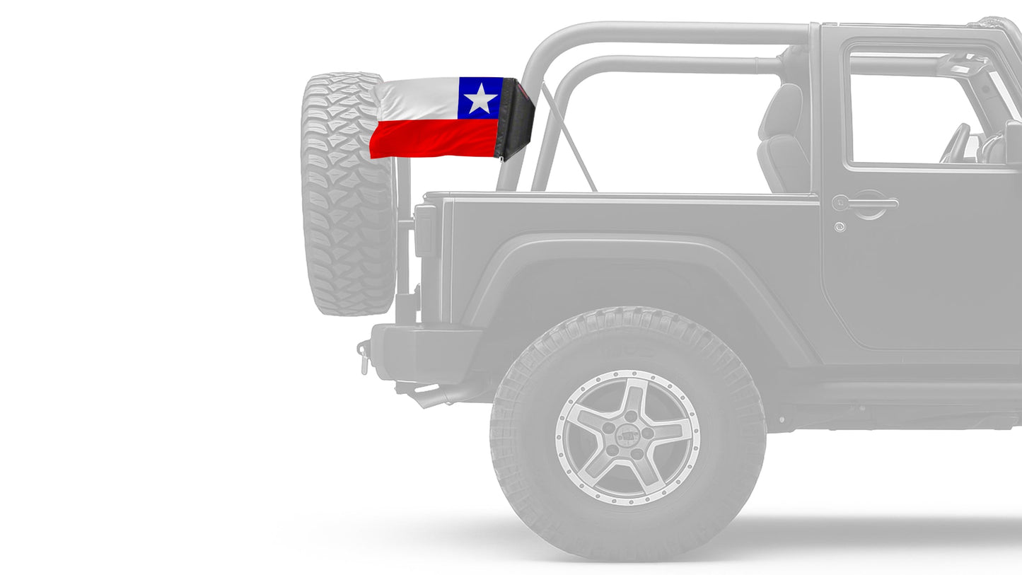 Chile 12"x18" Forever Wave Flag for Jeep Wrangler JK 2-Door 2007-2018