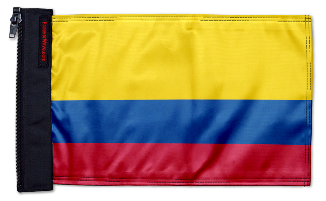 Colombia 12"x18" Forever Wave Flag for Bronco
