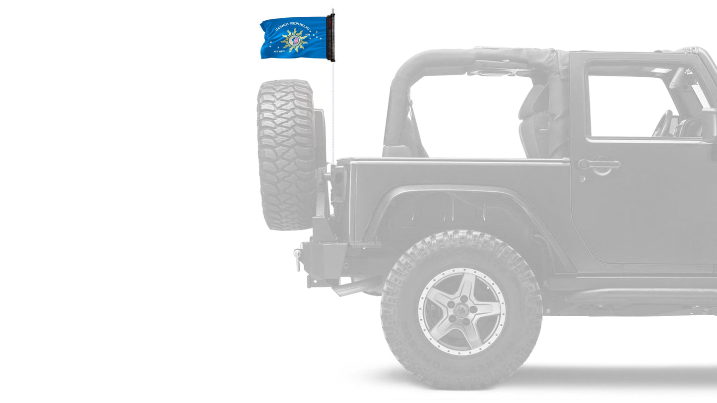 Conch Republic 12"x18" Forever Wave Flag for Jeep Wrangler TJ 1996-2006