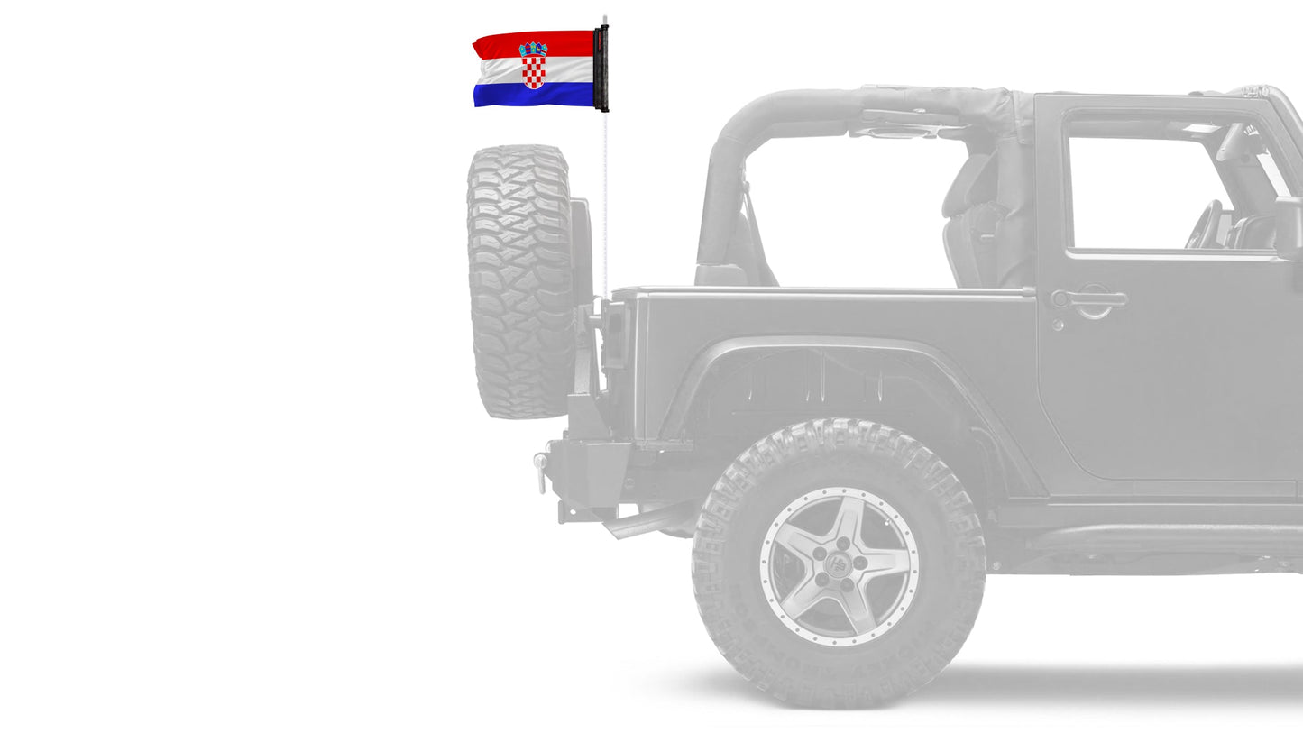 Croatia 12"x18" Forever Wave Flag for Jeep Wrangler YJ 1986-1995