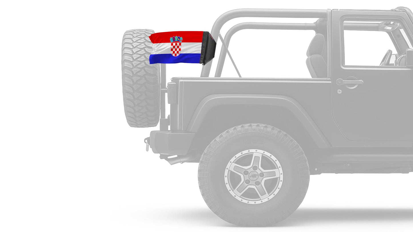 Croatia 12"x18" Forever Wave Flag for Jeep Wrangler YJ 1986-1995