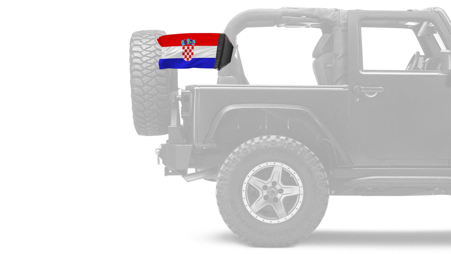 Croatia 12"x18" Forever Wave Flag for Jeep Wrangler YJ 1986-1995