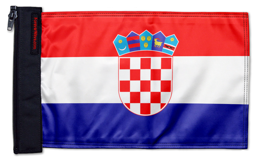 Croatia 12"x18" Forever Wave Flag for Jeep Wrangler CJ-7 and CJ-8 1976-1986