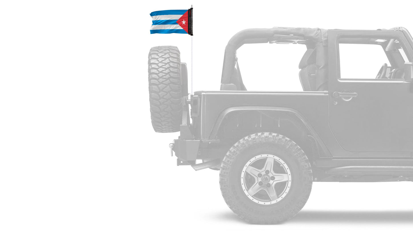 Cuba 12"x18" Forever Wave Flag for Jeep Wrangler LJ 2003-2006