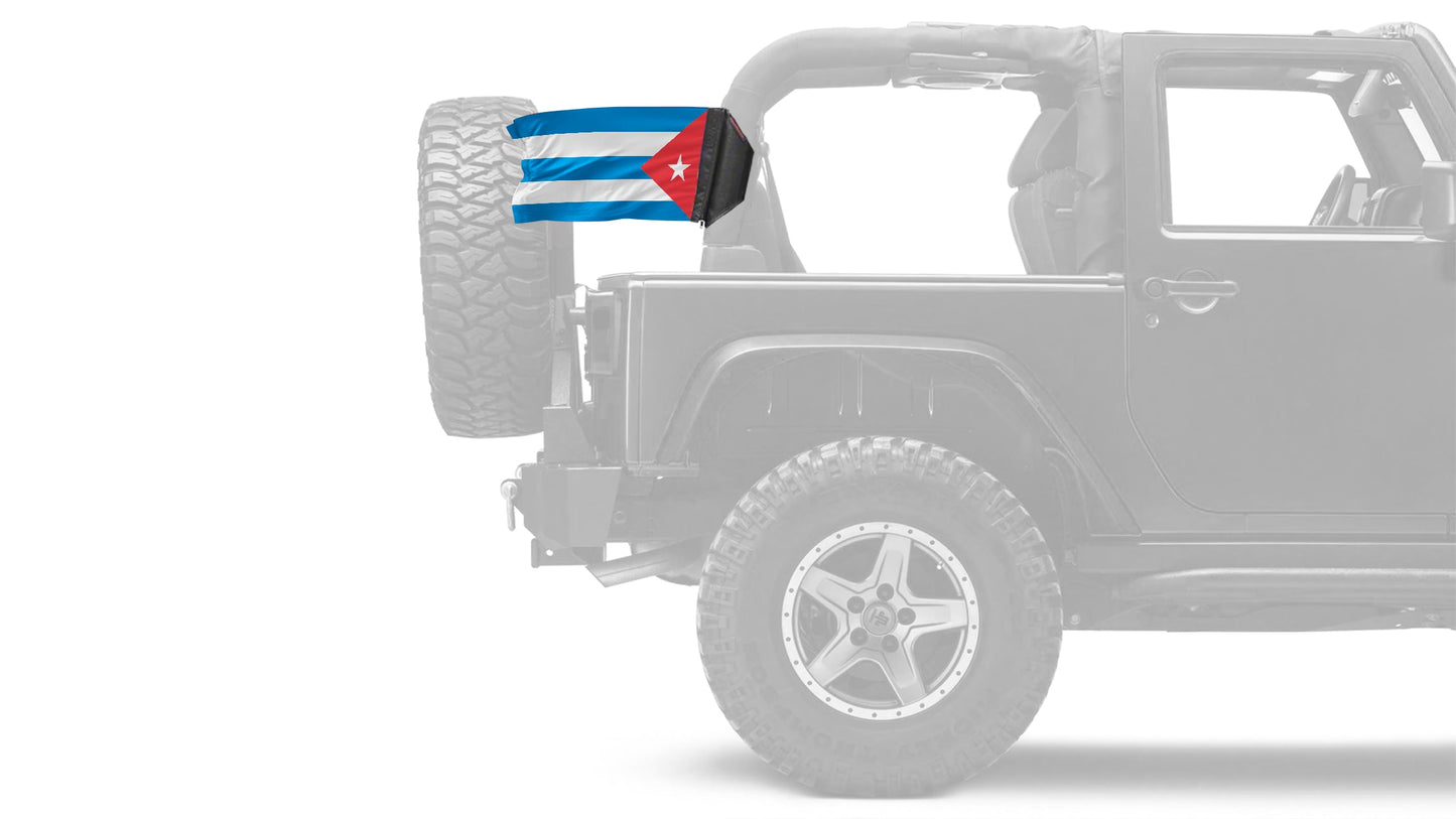 Cuba 12"x18" Forever Wave Flag for Jeep Wrangler JK 2-Door 2007-2018