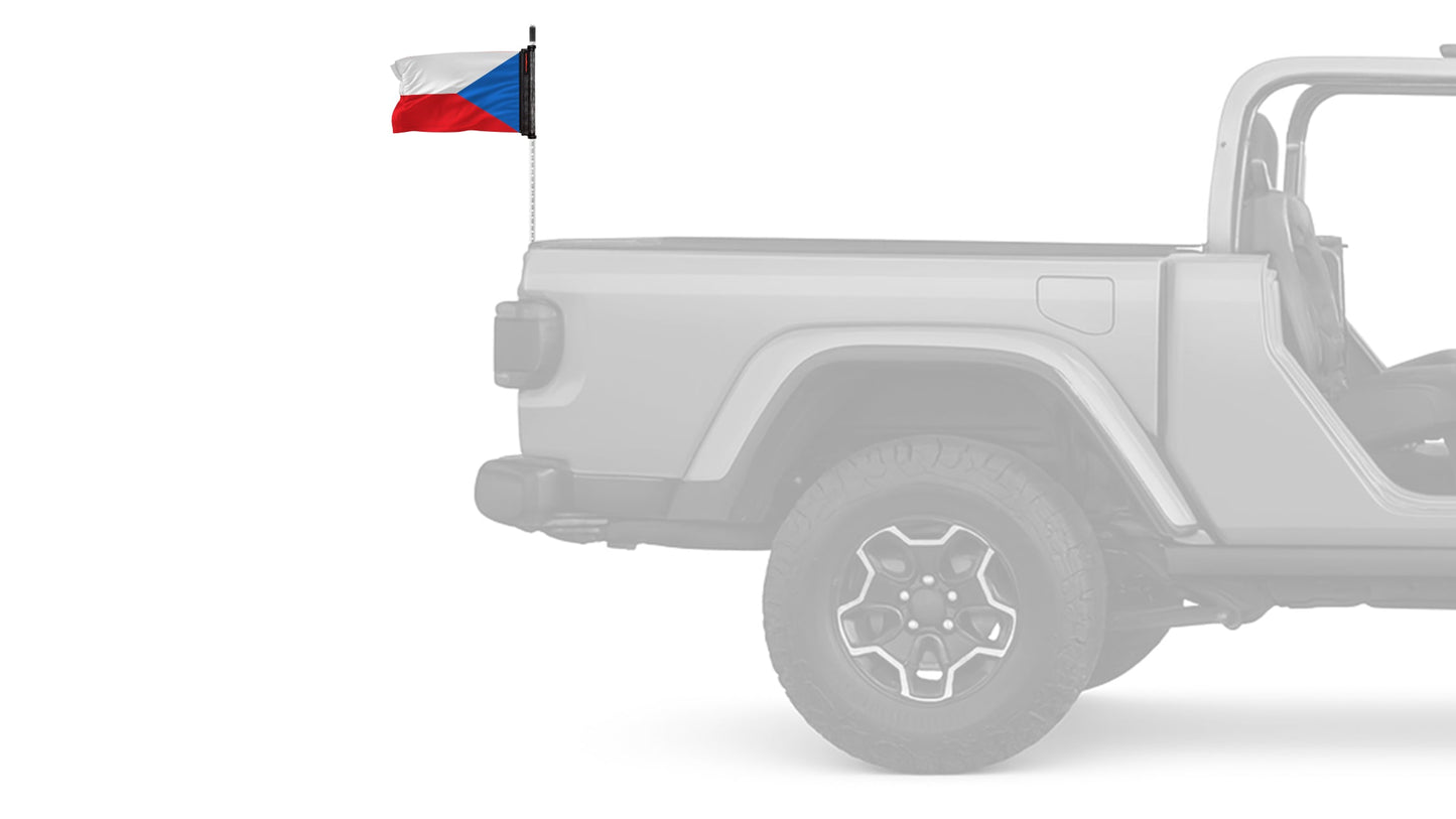 Czech Republic 12"x18" Forever Wave Flag for Jeep Wrangler JL 2-Door 2018-Present
