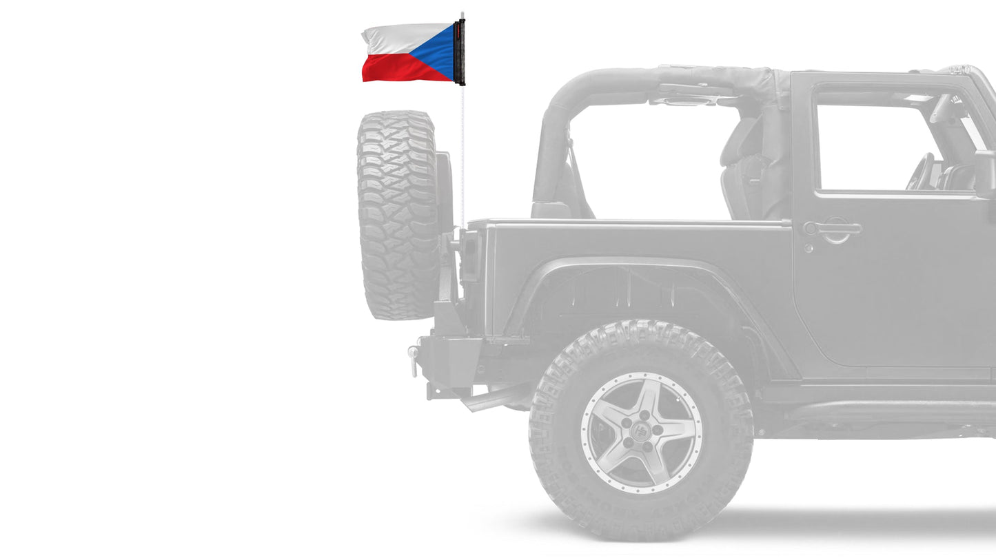 Czech Republic 12"x18" Forever Wave Flag for Jeep Wrangler JL 2-Door 2018-Present