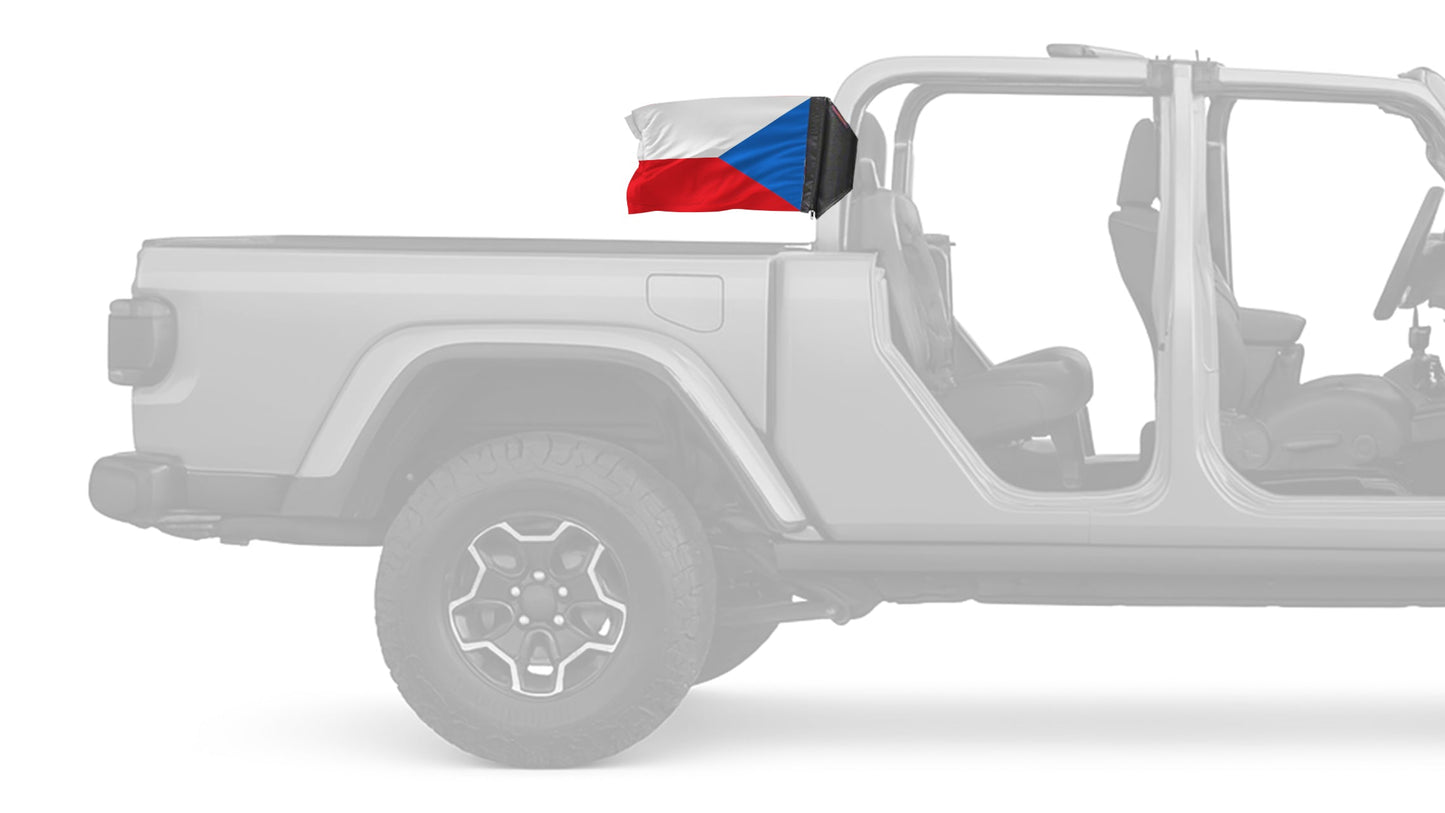 Czech Republic 12"x18" Forever Wave Flag for Jeep Gladiator JT