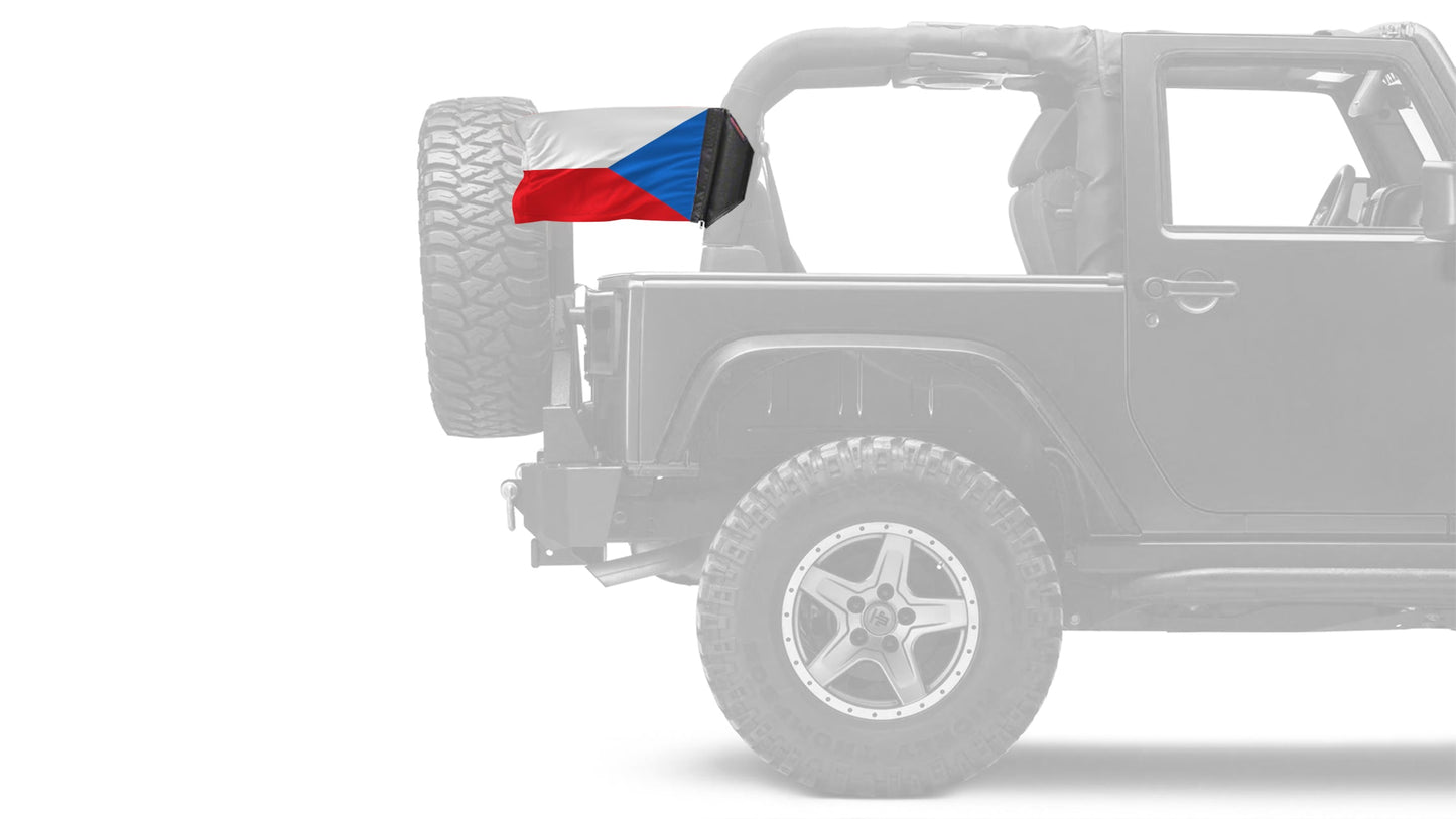 Czech Republic 12"x18" Forever Wave Flag for Jeep Wrangler JK 2-Door 2007-2018