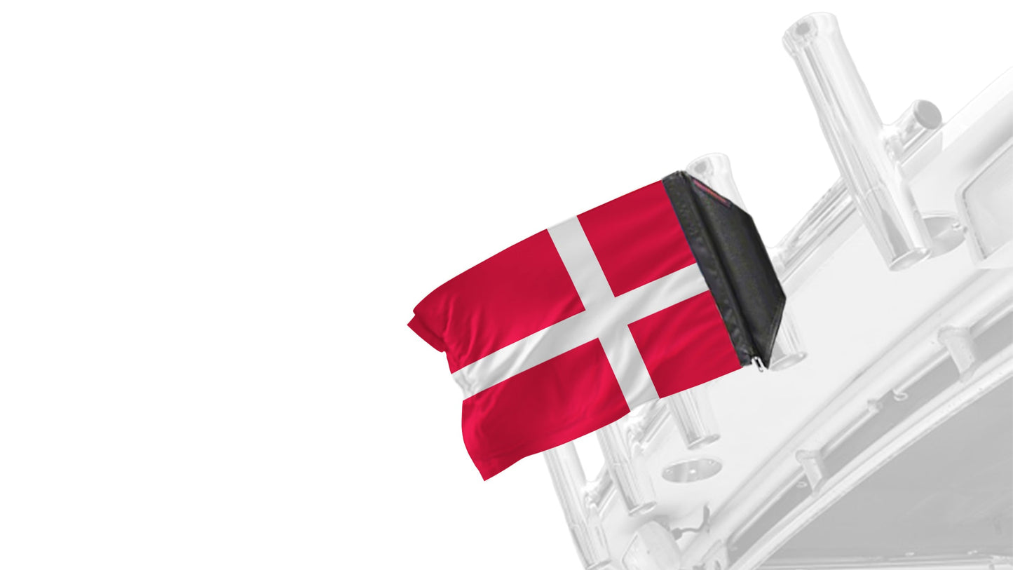 Denmark 12"x18" Forever Wave Flag for Boats