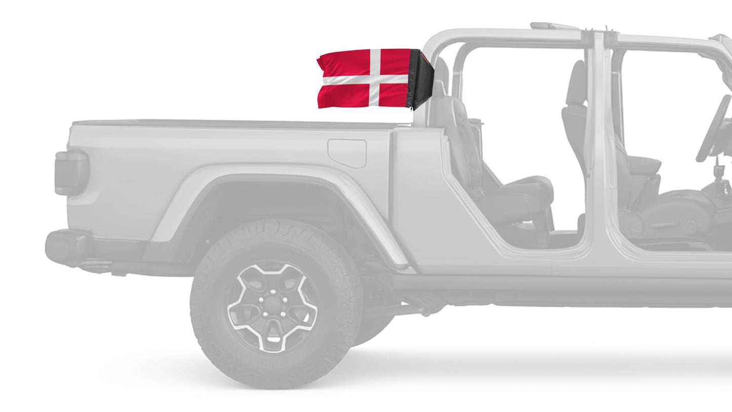 Denmark 12"x18" Forever Wave Flag for Jeep Gladiator JT