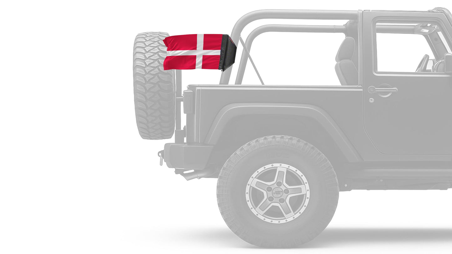 Denmark 12"x18" Forever Wave Flag for Jeep Wrangler JL 2-Door 2018-Present