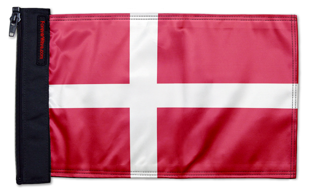 Denmark 12"x18" Forever Wave Flag for Jeep Wrangler YJ 1986-1995