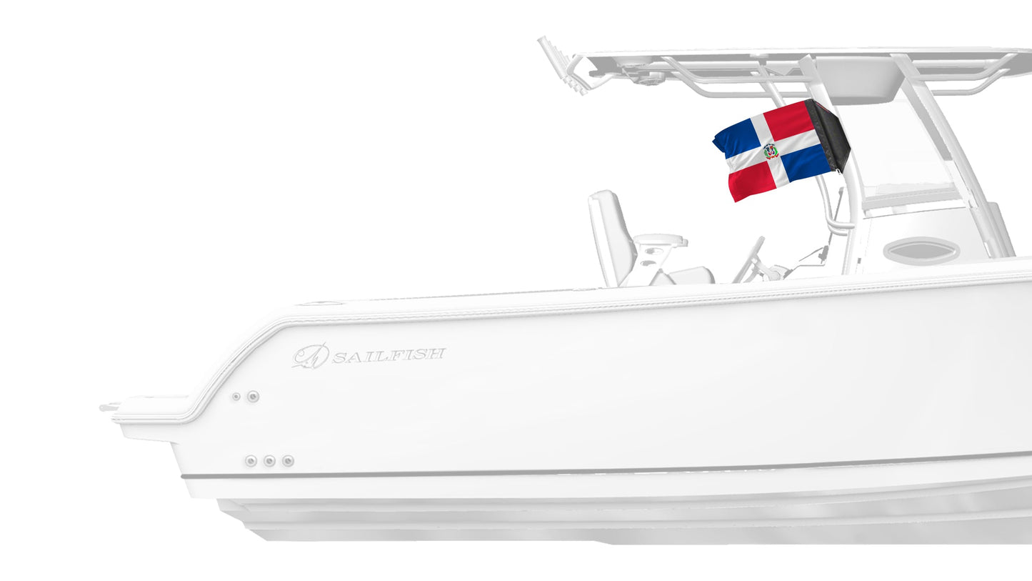 Dominican Republic 12"x18" Forever Wave Flag for Boats