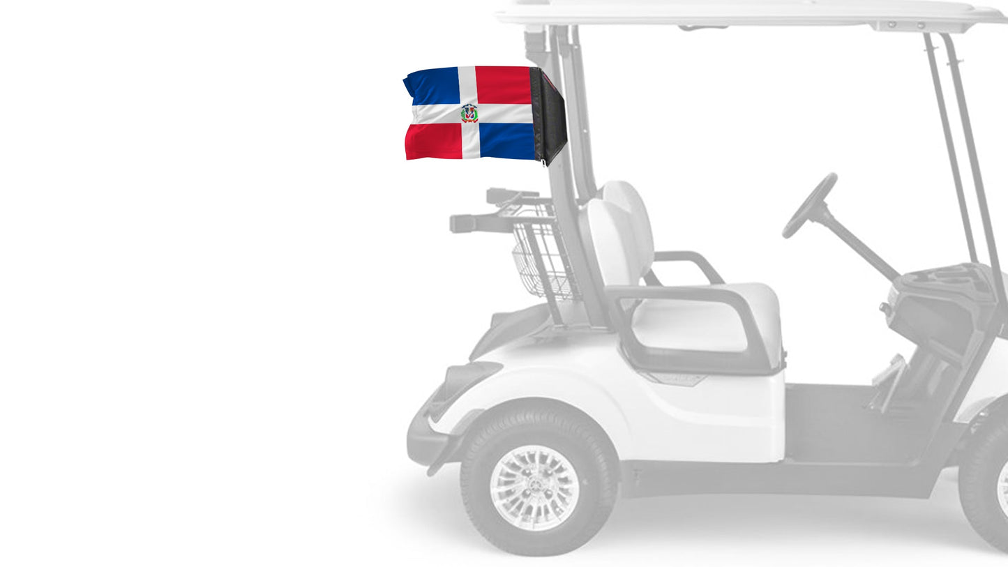Dominican Republic 12"x18" Forever Wave Flag for Golf Carts