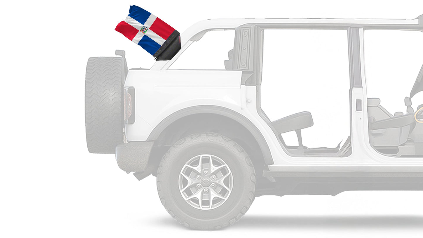 Dominican Republic 12"x18" Forever Wave Flag for Bronco