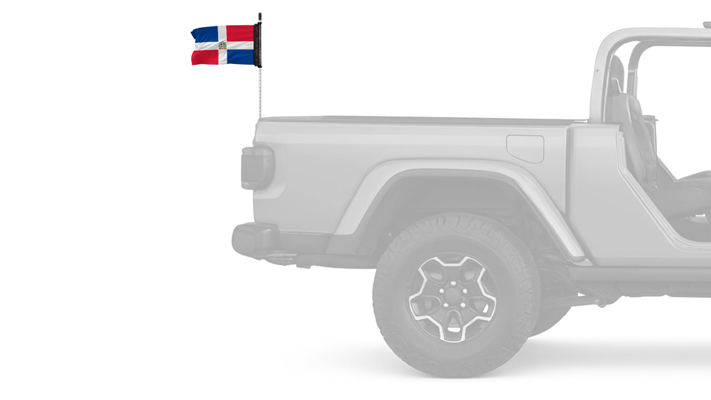 Dominican Republic 12"x18" Forever Wave Flag for Jeep Wrangler YJ 1986-1995