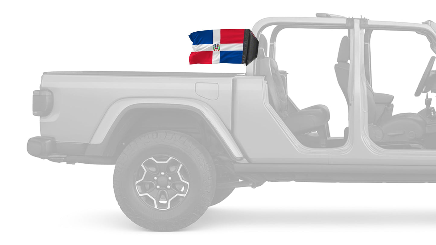 Dominican Republic 12"x18" Forever Wave Flag for Jeep Gladiator JT