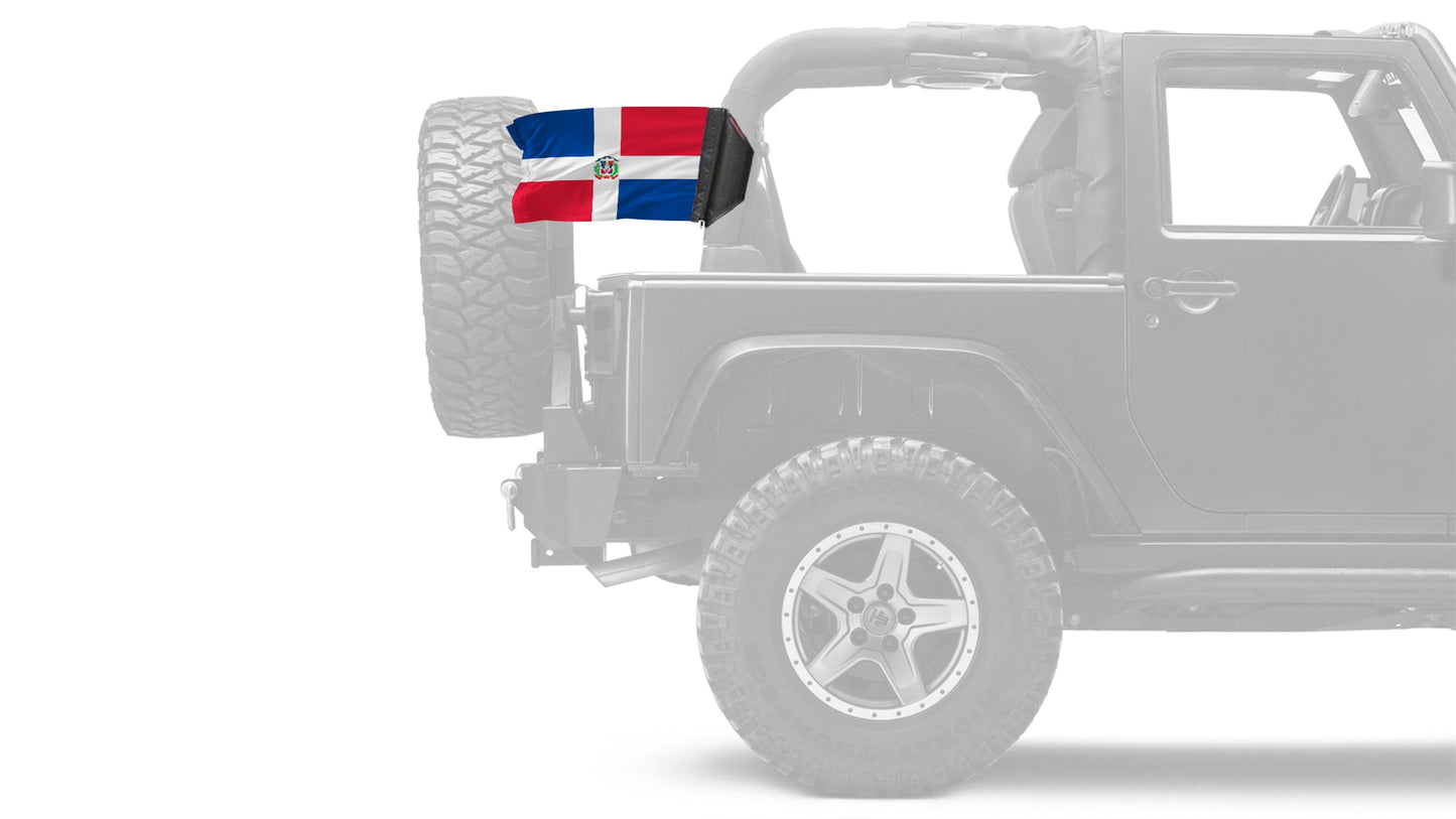 Dominican Republic 12"x18" Forever Wave Flag for Jeep Wrangler JK 2-Door 2007-2018