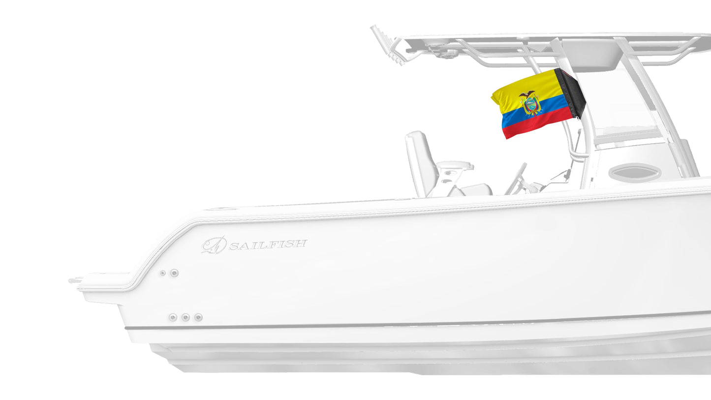 Ecuador 12"x18" Forever Wave Flag for Boats