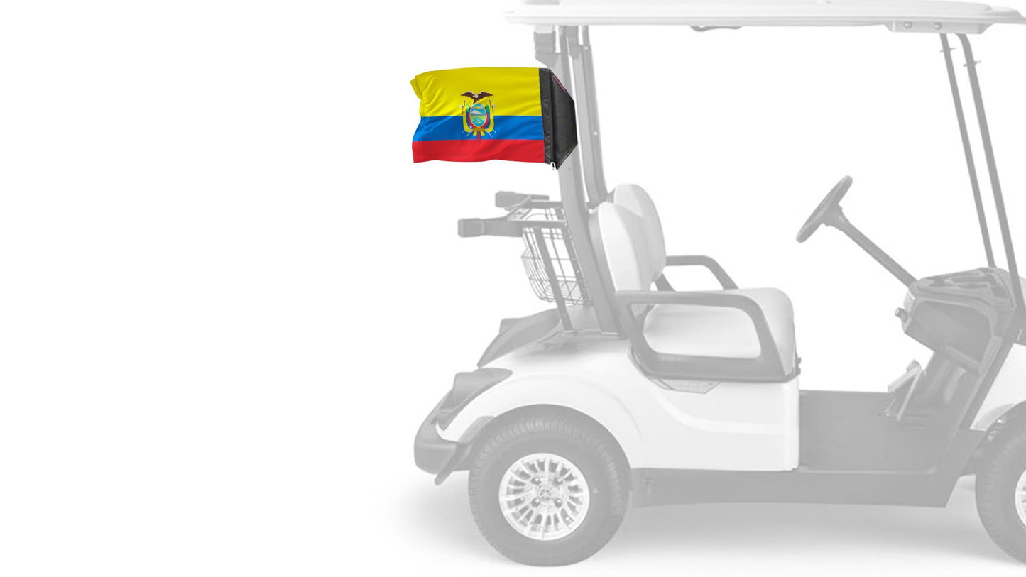 Ecuador 12"x18" Forever Wave Flag for Golf Carts