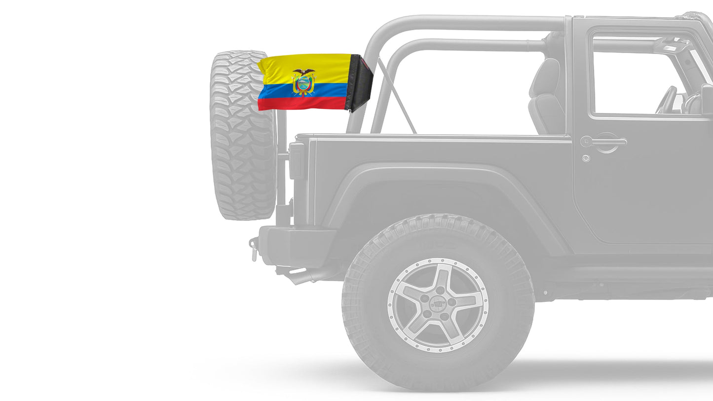 Ecuador 12"x18" Forever Wave Flag for Jeep Wrangler JKU 4-Door 2007-2018