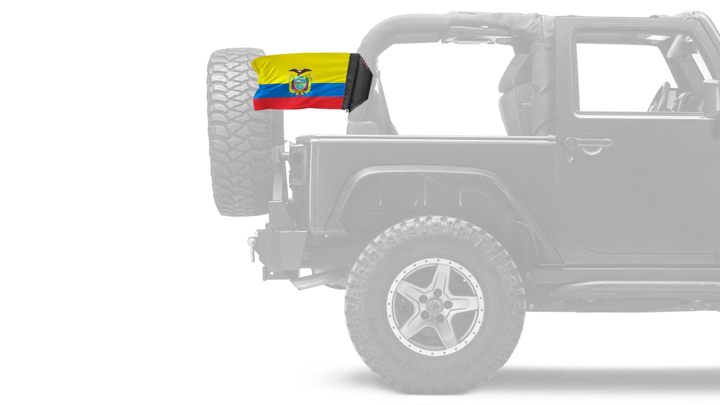 Ecuador 12"x18" Forever Wave Flag for Jeep Wrangler LJ 2003-2006