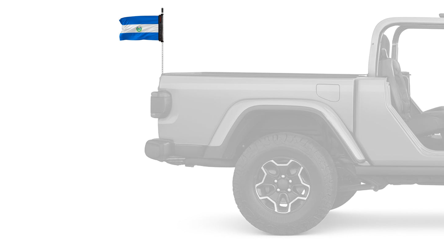 El Salvador 12"x18" Forever Wave Flag for Jeep Wrangler JL 2-Door 2018-Present