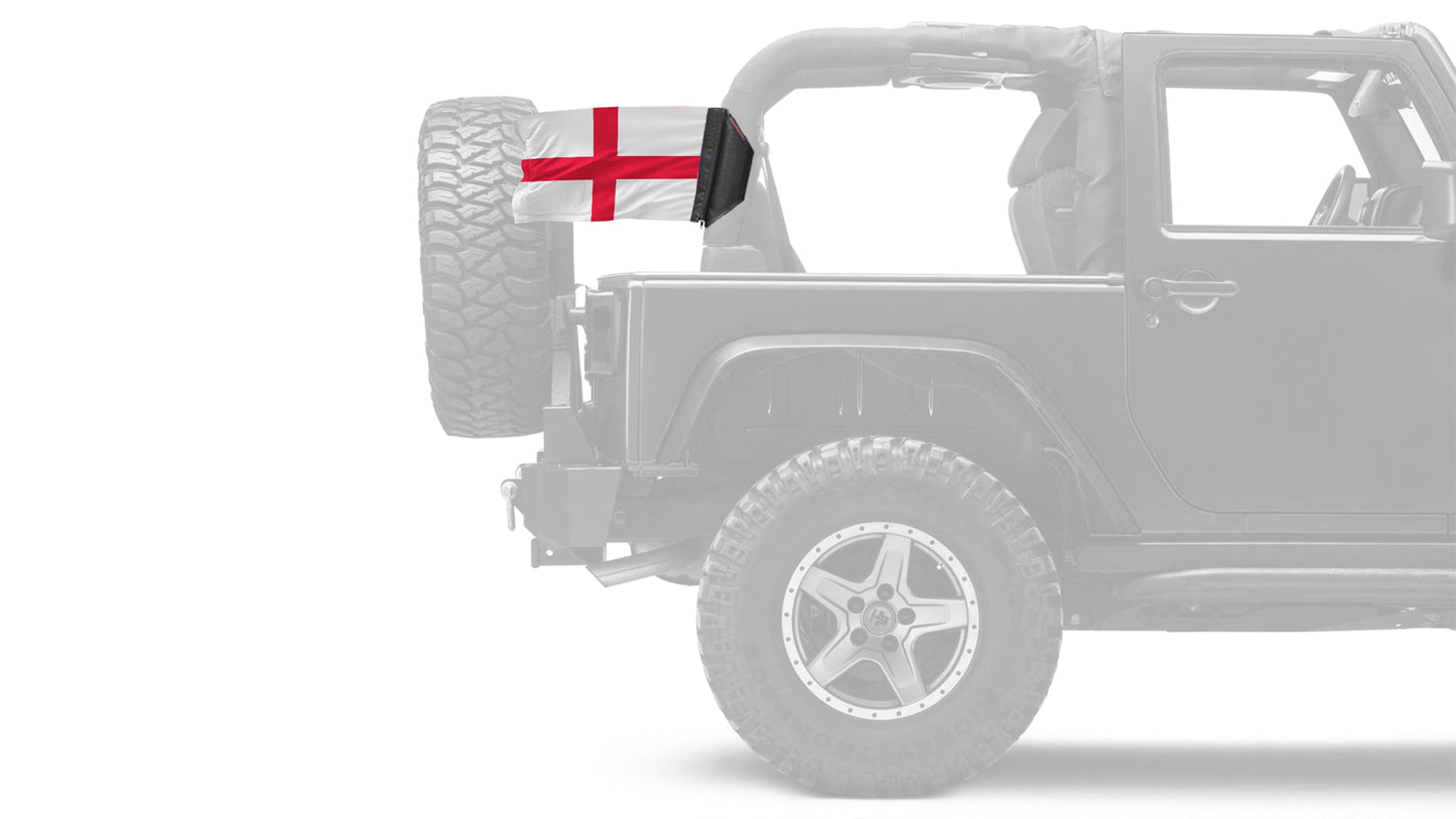 England 12"x18" Forever Wave Flag for Jeep Wrangler JK 2-Door 2007-2018