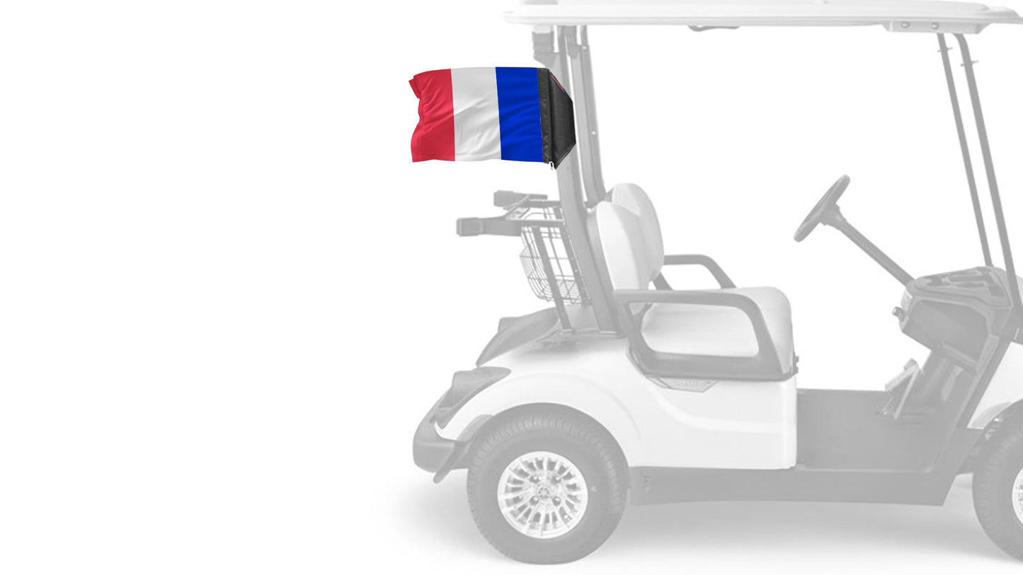 France 12"x18" Forever Wave Flag for Golf Carts