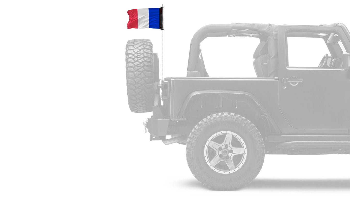 France 12"x18" Forever Wave Flag for Jeep Wrangler CJ-7 and CJ-8 1976-1986