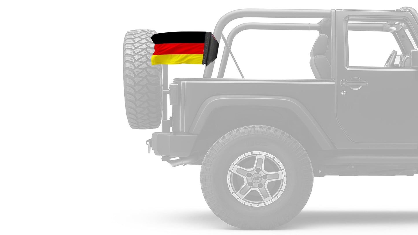 Germany 12"x18" Forever Wave Flag for Jeep Wrangler YJ 1986-1995