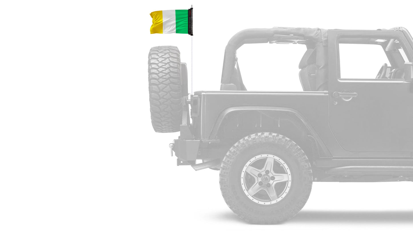 Ireland 12"x18" Forever Wave Flag for Jeep Wrangler JL 2-Door 2018-Present