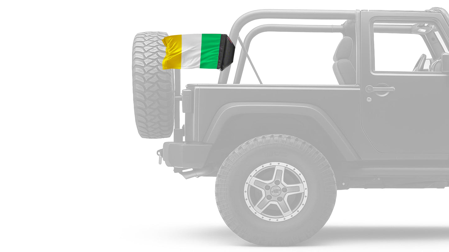 Ireland 12"x18" Forever Wave Flag for Jeep Wrangler JL 2-Door 2018-Present