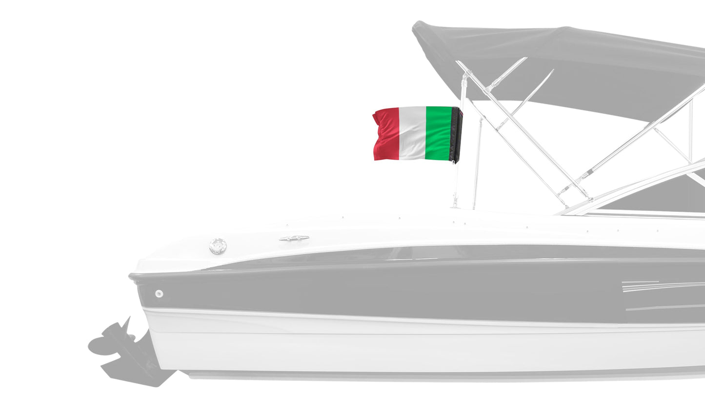Italy 12"x18" Forever Wave Flag for Boats