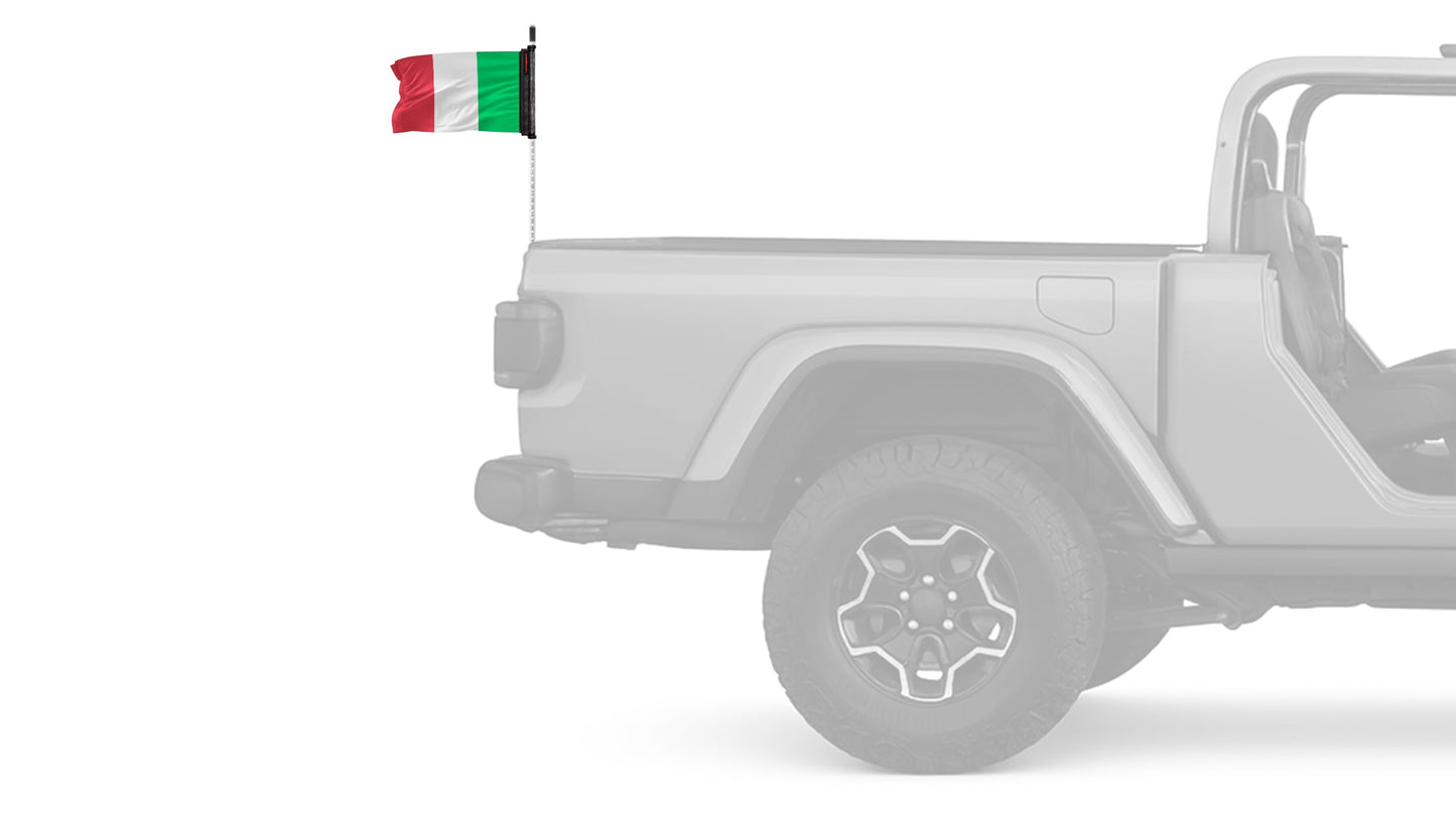 Italy 12"x18" Forever Wave Flag for Jeep Wrangler JL 2-Door 2018-Present