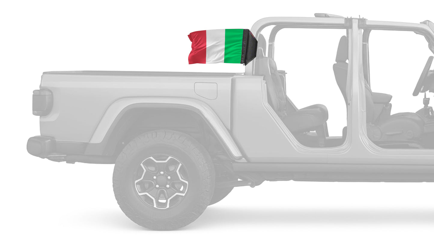 Italy 12"x18" Forever Wave Flag for Jeep Gladiator JT