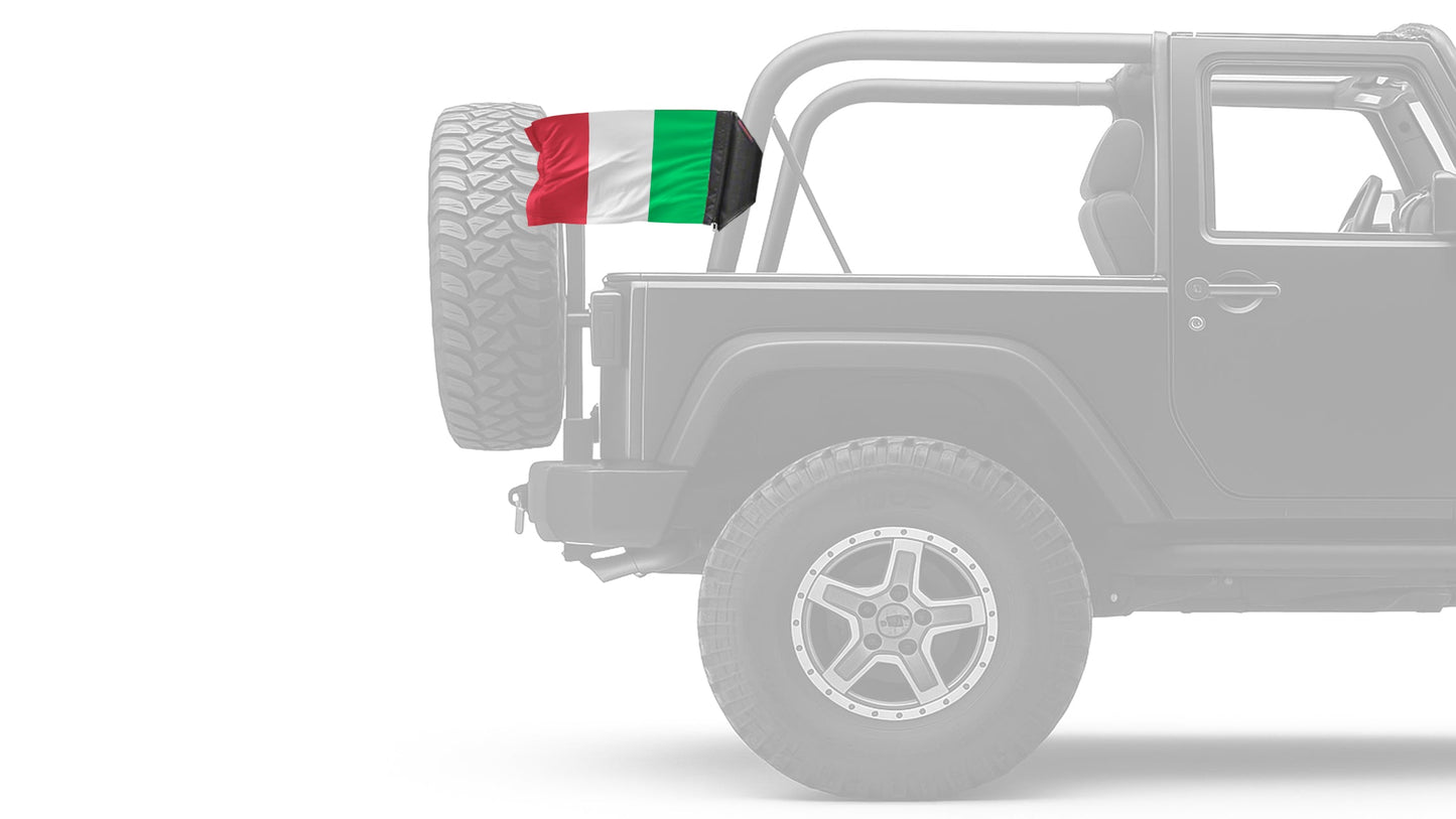 Italy 12"x18" Forever Wave Flag for Jeep Wrangler TJ 1996-2006