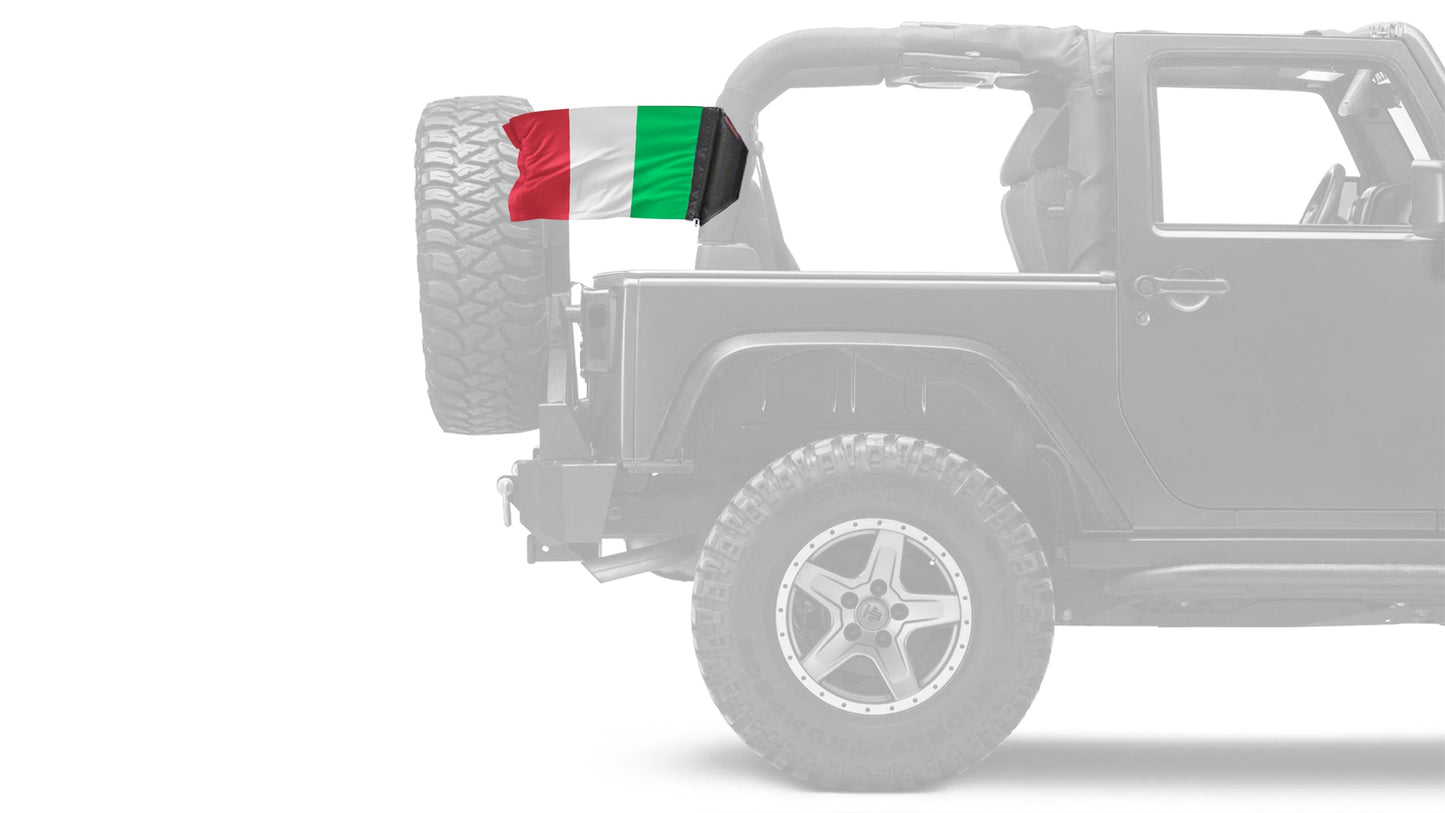 Italy 12"x18" Forever Wave Flag for Jeep Wrangler YJ 1986-1995
