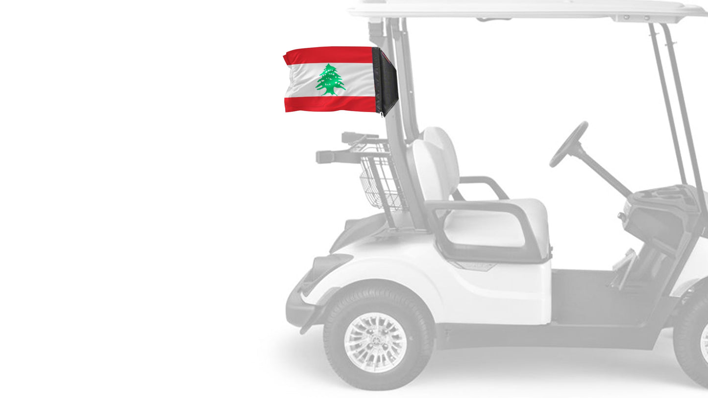 Lebanon 12"x18" Forever Wave Flag for Golf Carts