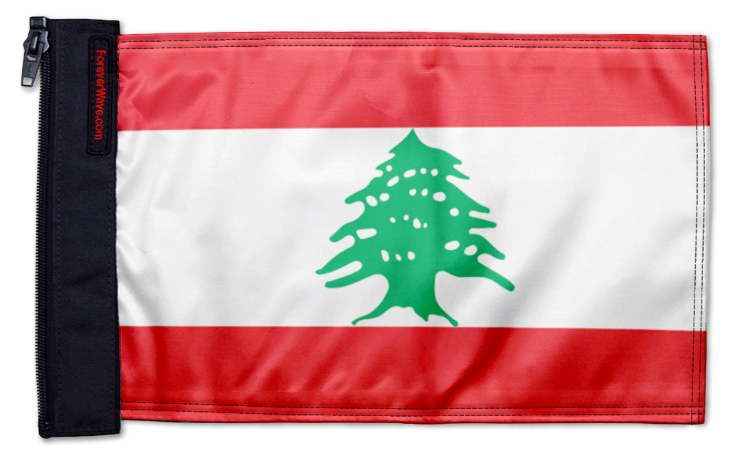 Lebanon 12"x18" Forever Wave Flag for Golf Carts