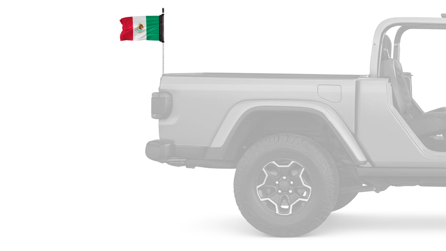 Mexico 12"x18" Forever Wave Flag for Jeep Wrangler TJ 1996-2006