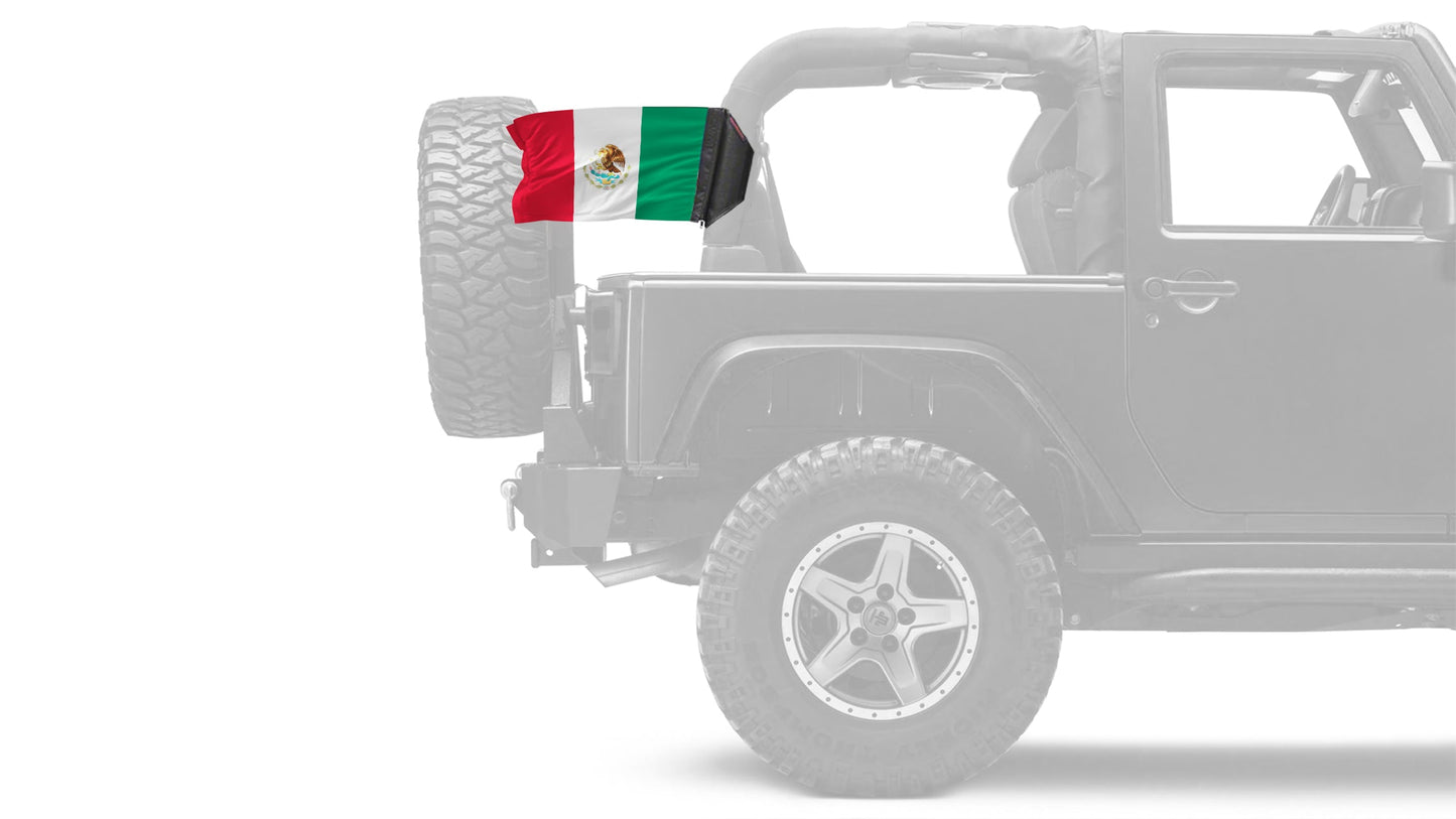 Mexico 12"x18" Forever Wave Flag for Jeep Wrangler TJ 1996-2006