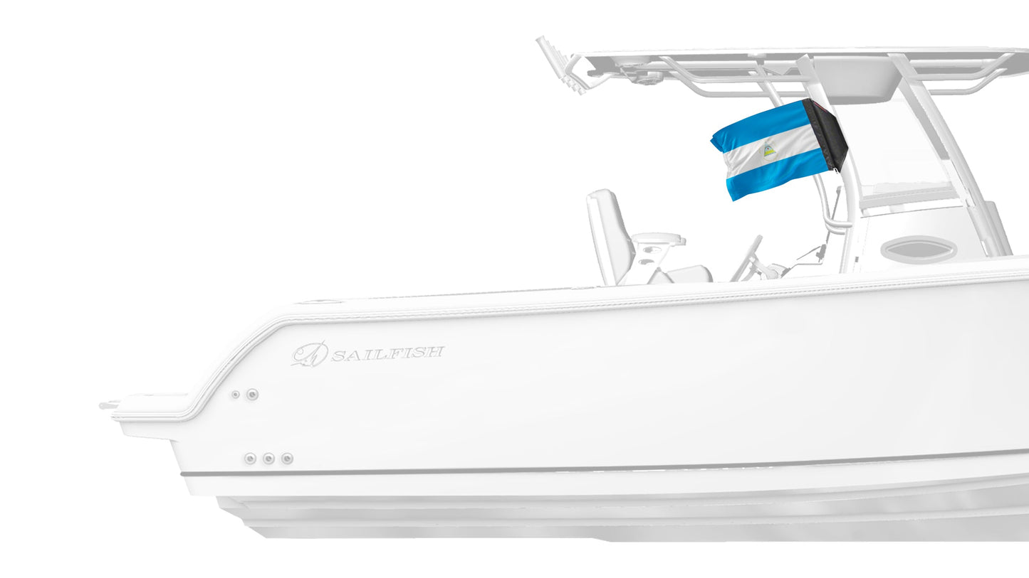 Nicaragua 12"x18" Forever Wave Flag for Boats