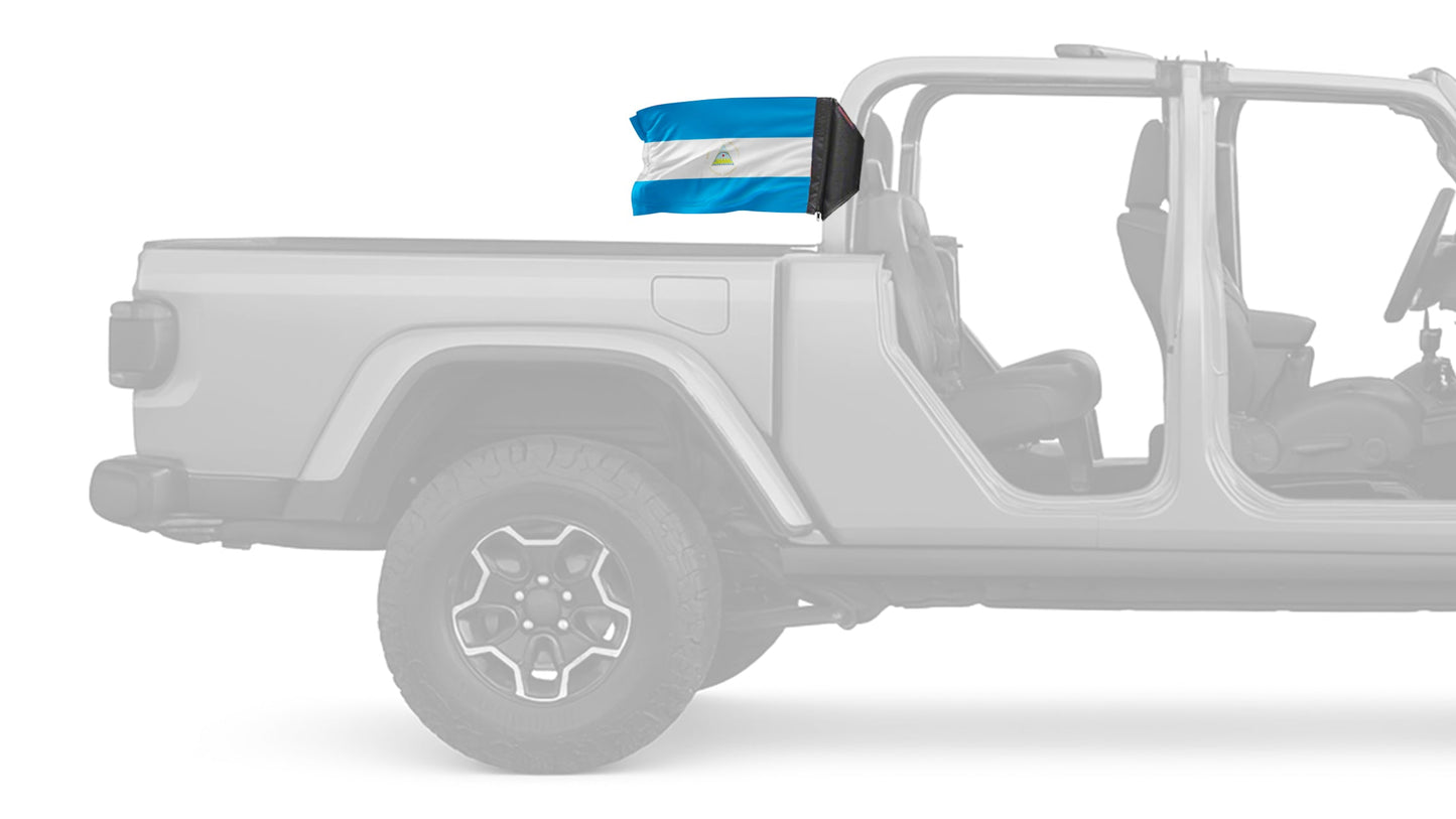 Nicaragua 12"x18" Forever Wave Flag for Jeep Gladiator JT