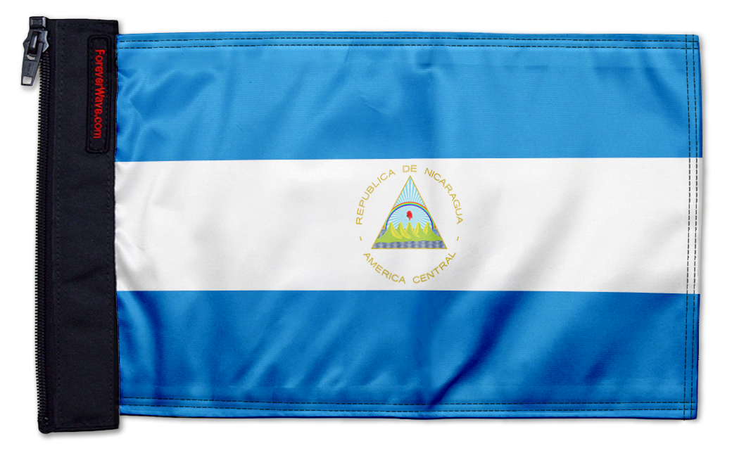 Nicaragua 12"x18" Forever Wave Flag for Jeep Wrangler JKU 4-Door 2007-2018